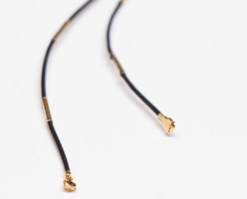 IPEX Coaxial Cable Black 0.81 with IPEX Ⅴ to IPEX Ⅴ and Gold-plated buckle