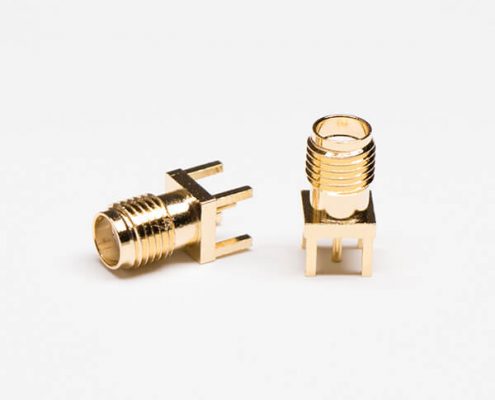 SMA Connector Gold Plated Female Straight PCB Mount Through Hole