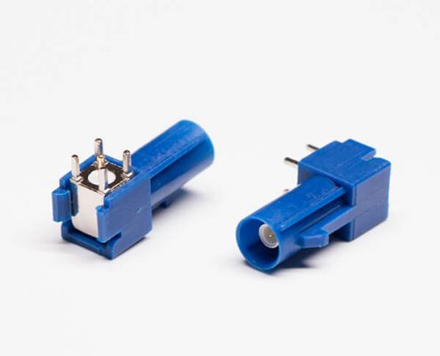 FAKRA Male Connector C Type Blue PCB Mount Plug Through Hole