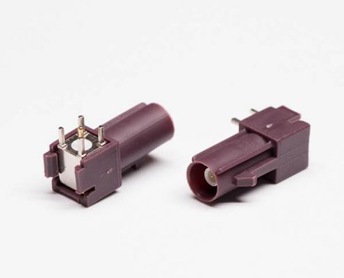 FAKRA SMB Connector C Type Brown PCB Mount Plug Through Hole