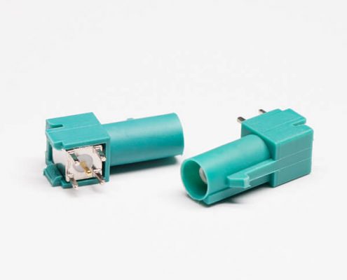 FAKRA Connector Types E Green Plug Receptacle PCB Mount Through Hole