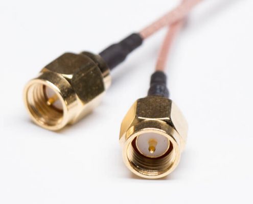 SMA Straight Cable Plug Coaxial Brown for RG178 to SMA Connector