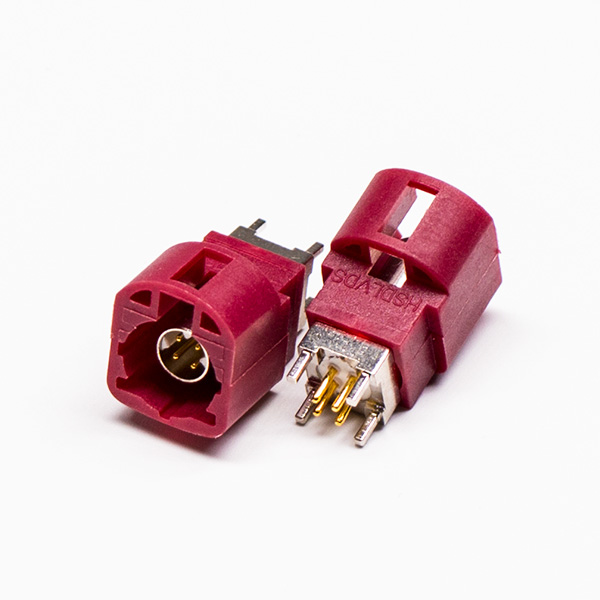 Offer HSD LVDS 180 Degree 4 Pin Male Red Through Hole or PCB Mount