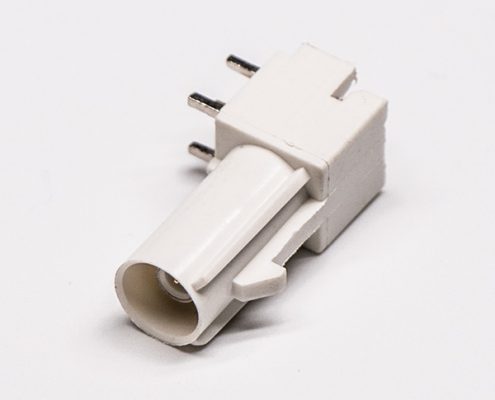 Fakra Connector Type B Right Angled White Through Hole for PCB Mount