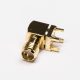 SMA Connector,RP Connector,90°/Right Angled,Threaded,Gold Plated,PCB Mount