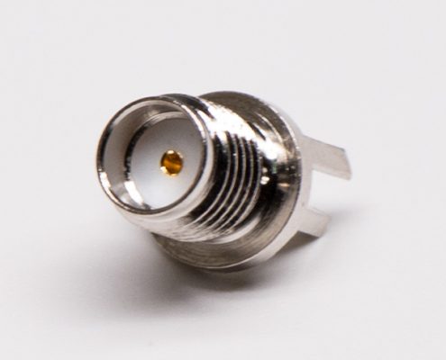 SMA Connector,Female/Jack,180°/Straight,PCB Mount,Plate Edge Mount
