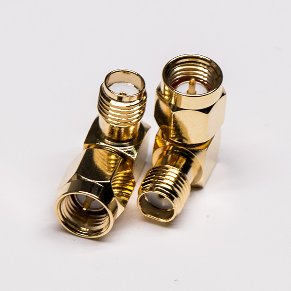 SMA Adapter,Female/Male,90°/Right Angled,Gold Plated